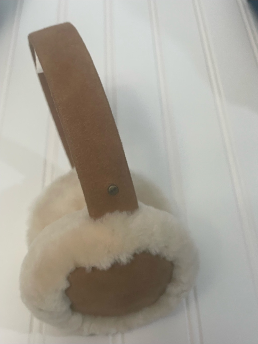 Ugg Genuine Leather Tan Earmuffs